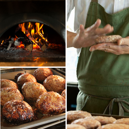 にこさんセットハンバーグ／骨付鶏